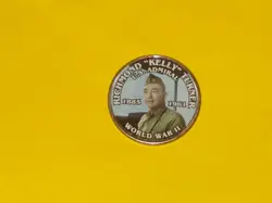 COLORIZED KENNEDY HALF DOLLAR - WORLD WAR 2 - RICHMOND 'KELLY' TURNER K358