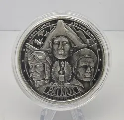 1 OZ .999 SILVER PATRIOT WORLD WAR 2 ANTIQUED AWAKENED A SLEEPING GIANT