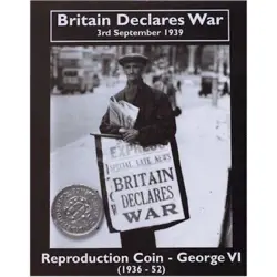 BRITAIN DECLARES WAR SILVER THREEPENCE COIN GEORGE VI 1936-1952 WW2 COLLECTORS