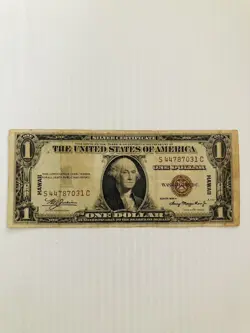 1 DOLLAR HAWAII ISSUE BROWN SEAL SILVER CERTIFICATE 1935A WORLD WAR 2