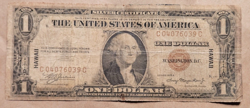 1935 A HAWAII $1 EMERGENCY NOTE SILVER CERTIFICATE WORLD WAR 2 CC BLOCK