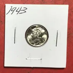 1943 US MERCURY SILVER DIME! WORLD WAR 2! CHOICE UNCIRCULATED! OLD COIN!