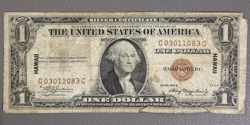 $1 HAWAII 1935 A USA WW2 BROWN SEAL ONE DOLLAR SILVER CERTIFICATE