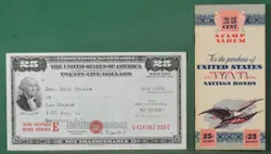USA WW2 1944 WAR SAVINGS BOND $25  SAVINGS BOOK   (K12)