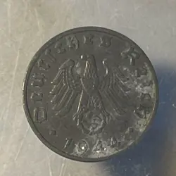 WW2 PERIOD GERMAN COIN / 1 REICHSPFENNIG 1944