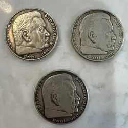 RARE WORLD WAR 2 GERMANY SILVER  8 COIN LOT CIRCULATED COLLECTIBLE