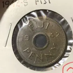 FIJI - BRASS PENNY 1942-S WW2 - K7A - BU - #9259