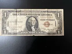 1935 A 1 DOLLAR SILVER CERTIFICATE HAWAII WW2 EMERGENCY ISSUE GOOD CONDITION