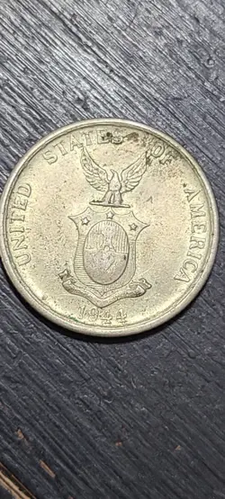 1944 US-PHILIPPINES FIFTY CENTAVOS SILVER COIN  WW2 COIN