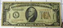1934 A FEDERAL RESERVE $10 HAWAII BANK NOTE EMERGENCY WW2 CURRENCY