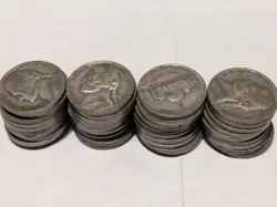 1943-P SILVER WAR NICKELS 40 ROLL COINS $2.00 FACE VALUE 35% PURE SILVER WW2