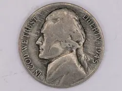 1945-D SILVER WAR NICKEL 1 COINS $.5 CENTS FACE VALUE 35% PURE SILVER WW2
