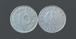 RARE WW2 NAZI GERMANY WAR COIN 10 REICHSPFENNIG 1941