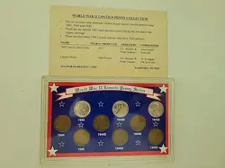 VINTAGE WORLD WAR 2 II LINCOLN PENNY SERIES 1943 STEEL 1944 1945