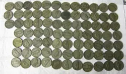 EIGHTY OLD SILVER WARTIME JEFFERSON HEAD NICKELS WW2 ERA EMERGENCY ALLOY