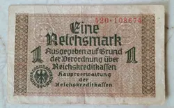 WW2 ERA 1939-44 NAZI GERMANY 1 REICHSMARK BANKNOTE CURRENCY