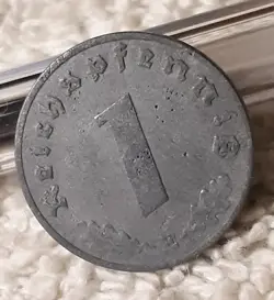 1942 , WW2  1 REICHSPFENNIG ~ GERMAN ~ WWII GERMANY ~ CIRCULATED  WITH FLAWS