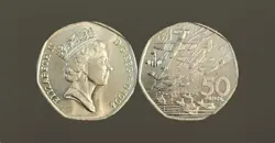 1994 GREAT BRITAIN 50 PENCE COIN D-DAY 1944 50TH ANNV WW2 NORMANDY INVASION