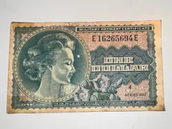 $1 MILITARY PAYMENT CERTIFICATE 1969 SERIES 692 E16265694E | BUFFALO REVERSE