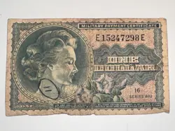 $1 MILITARY PAYMENT CERTIFICATE SERIES 692 MPC BUFFALO BACK | E15247298E