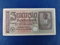 WW2 GERMAN OCCUPIED TERRITORIES 20 REICHSMARKS BANKNOTES -AS SHOWN 25-55