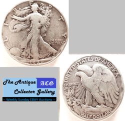 VINTAGE 1929 S?US SAN FRANCISCO MINT SILVER LIBERTY WALKING HALF? PRE WW2?
