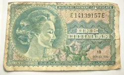 $1 MILITARY PAYMENT CERTIFICATE SERIES 692 E4139157E | BUFFALO REVERSE