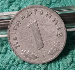 1940  WW2  1 REICHSPFENNIG~ GERMANY, HEAVILY CIRCULATED , SEE PHOTOS!!
