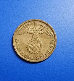 1939 GERMANY 1 REICHSPFENNIG BRONZE COIN  WWII GREAT CONDITION WW2 (KM# 89)