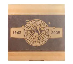 2005 PM 1OZ 1945 - 2005 60TH ANN OF WW2 MOVING IMAGE SILVER COIN & BOX D4-896