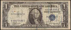 1935A $1 DOLLAR BILL SHORT SNORTER SIGNED WWII WW2 SILVER CERTIFICATE