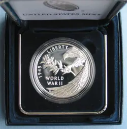 2020 US MINT END OF WORLD WAR II 75TH ANNIVERSARY SILVER MEDAL 1 OZ .999 (WW2)