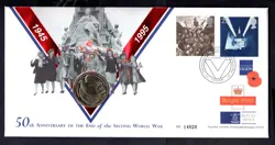 GB - 1995 50TH ANNIVERSARY OF END OF WORLD WAR 2 ROYAL MINT 2 PNC COIN COVER