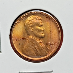 USA COIN    1945-D  LINCOLN CENT UNCIRCULATED STRONG COIN WW2 COIN