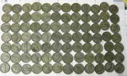 EIGHTY-FOUR SILVER WARTIME WW2 JEFFERSON NICKELS
