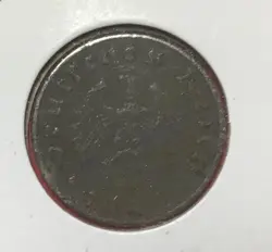 1944D GERMANY THIRD REICH SWASTIKA WORLD WAR 2! SWASTIKA! 5 PFENNIG!