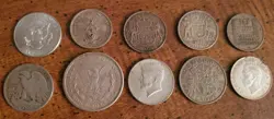 10 OLD WORLD SILVER & USA COIN LOT - EARLY 1921-1965 ALL SILVER WW2 - MORGAN