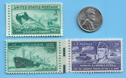 US WW2 1943 P STEEL PENNY & IWO JIMA MARINES PATTON STAMP LOT WW2 ERA        #2