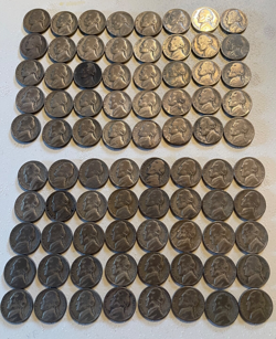 LOT 80 WW-2 NICKELS 1942-43-44-45 P,D,S 35% SILVER