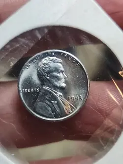 1943 D STEEL WHEAT PENNY BU GEM BU STEEL/ ZINC WW2 RARE DENVER MINT