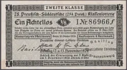 2. GERMANY 1/8 LOTTERY TICKET LOTTERIE 1926 - WW2 - SERIES: 86966F - #A23A