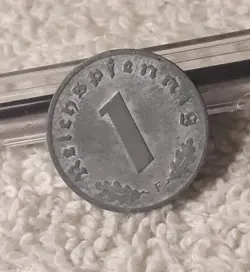 GERMAN 1 REICHSPFENNIG ~ GERMANY ~ WW2 1PF 1942 F, CIRCULATED COIN