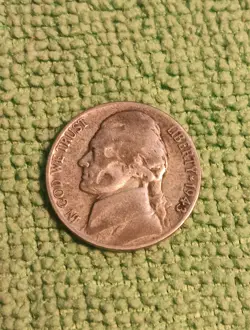 1943 S JEFFERSON NICKEL 35% SILVER COIN WW2 NICKEL