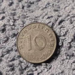 VINTAGE 1941 WORLD WAR 2  10 REICHSPFENNIG GERMAN COIN
