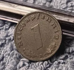 1940 WORLD WAR 2  1 REICHSPFENNIG~ GERMANY, HAS DAMAGE  , SEE PHOTOS!!