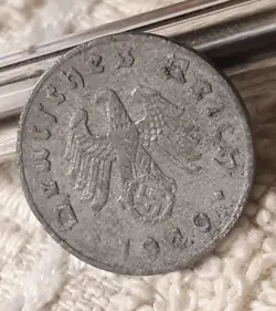 GERMAN 1 REICHSPFENNIG ~ GERMANY ~ VINTAGE WW2 1PF COIN 1940, HEAVILY CIRCULATED