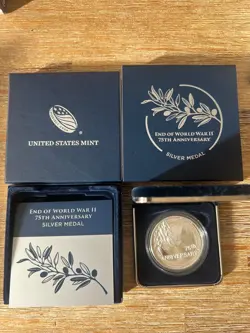 END OF WORLD WAR 2 75TH ANNIVERSARY AMERICAN EAGLE SILVER MEDAL 2020 NEW
