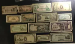 1940S- JAPANESE GOVERNMENT WW2 OCCUPATION INVASION CURRENCY JAPAN SET OF 14 DIFF