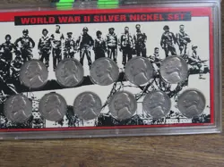 WORLD WAR 2 II SILVER WAR NICKEL COMPLETE SET OF 11 35% SILVER COINS 1995 SSCA