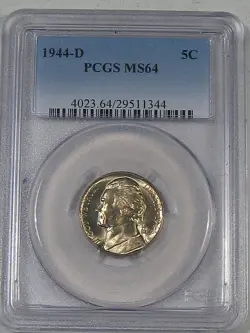 BU 1944-D SILVER WW2 JEFFERSON NICKEL PCGS MS64.  #24